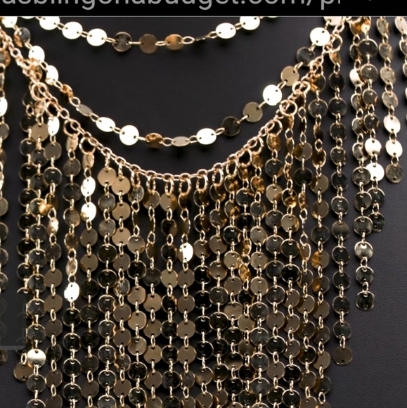 🔥 STUNNING SHIMMERING GOLD DISKS NECKLACE - Picture 6 of 6